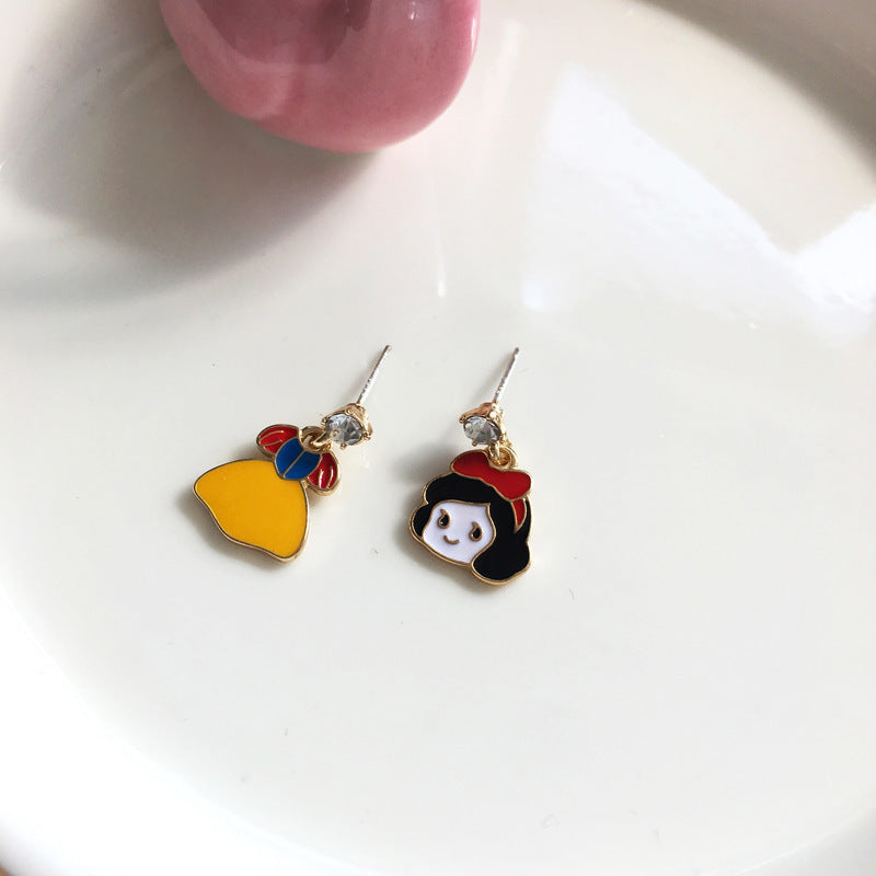 BJ1361夢幻童話公主愛麗絲美人魚S925銀針耳釘2025.07.22