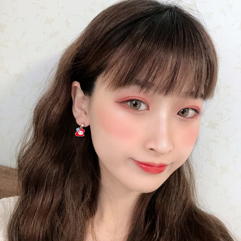 BJ1361夢幻童話公主愛麗絲美人魚S925銀針耳釘2025.07.22