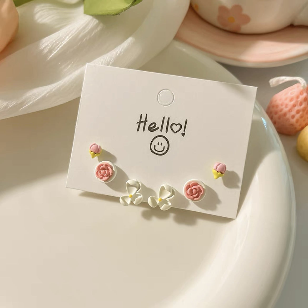 DM0269夏季彩色耳骨小清新花朵925銀針耳釘2024.03.05