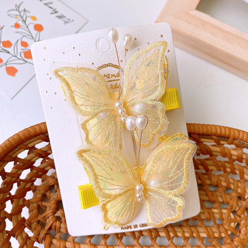 CK0702彩色網紗輕盈仙女風雙層亮片珍珠蝴蝶對夾2個2023.07.04