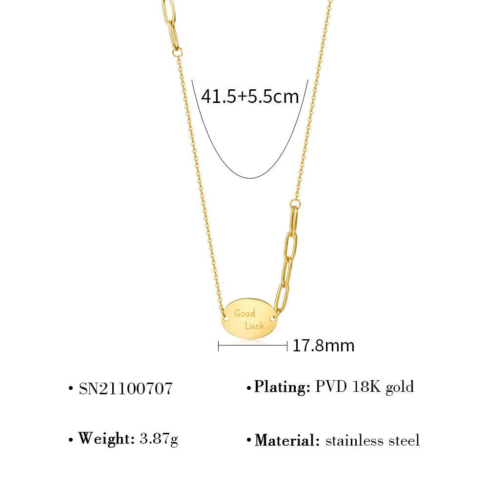 GJ0707ins歐美簡約幸運鈦鋼項鍊2024.06.07