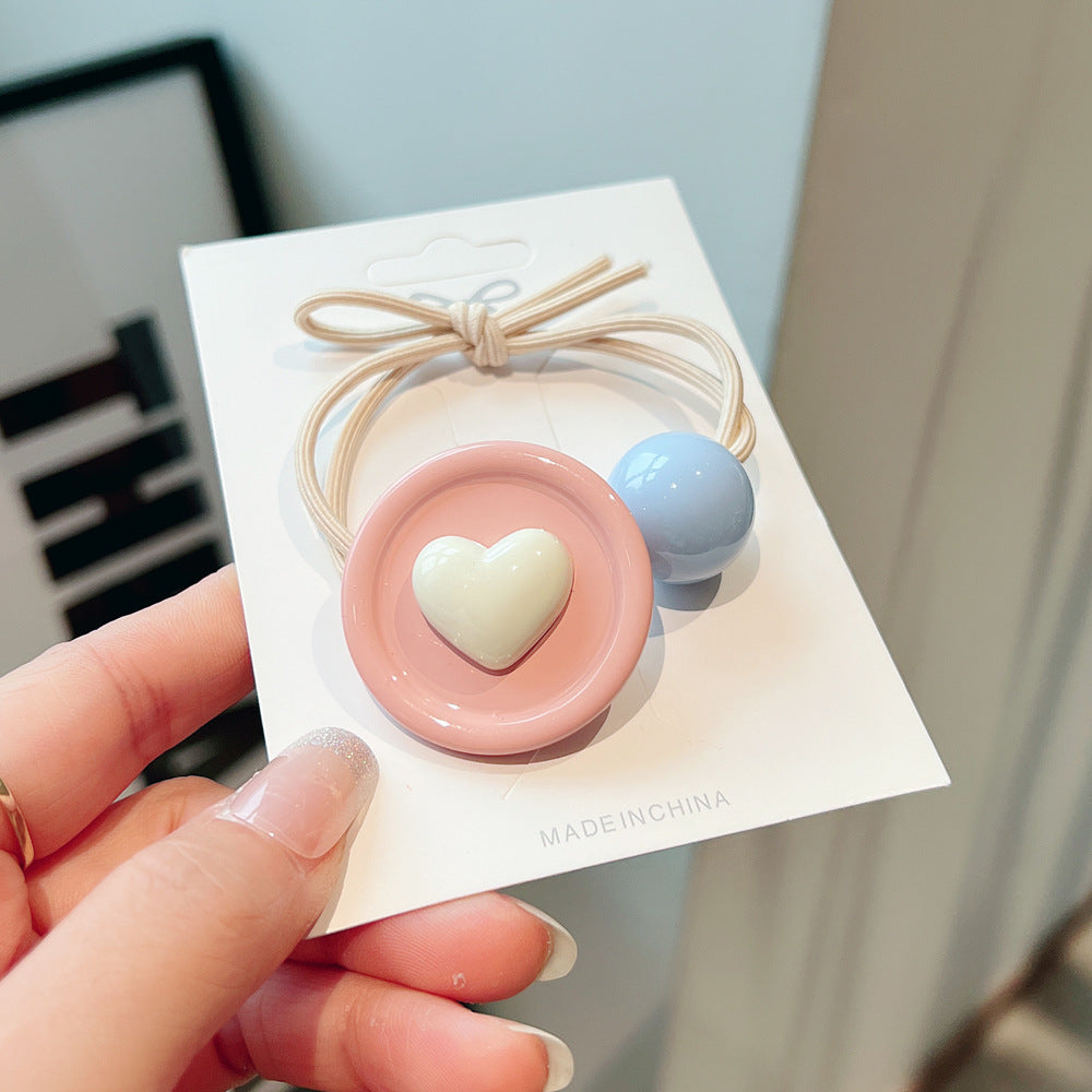 AK5704馬卡龍色立體愛心髮圈2023.07.04