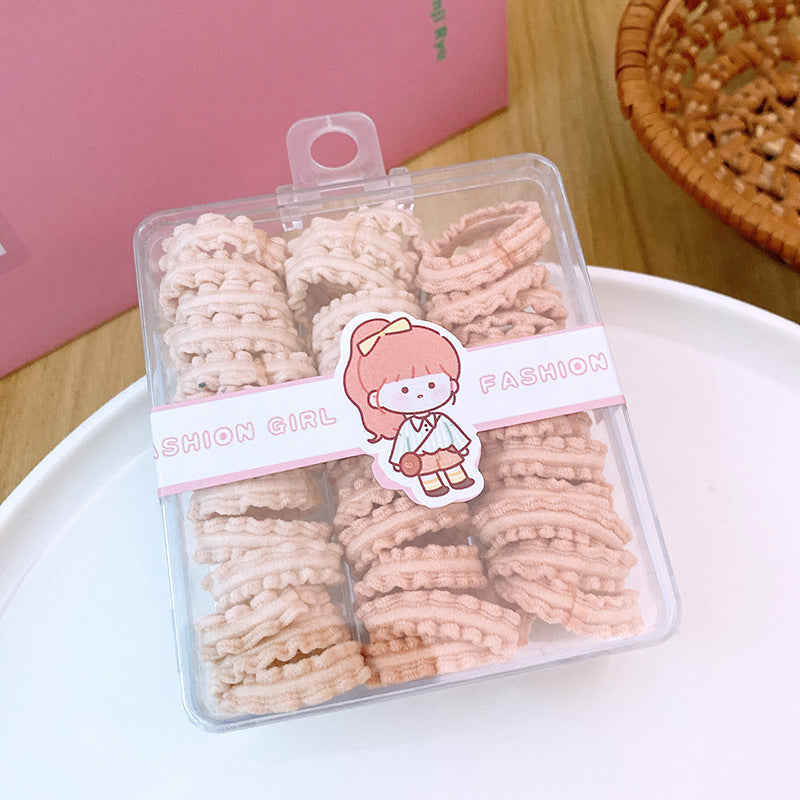 CS0638盒裝木耳邊小號兒童基礎髮圈39根2023.09.12