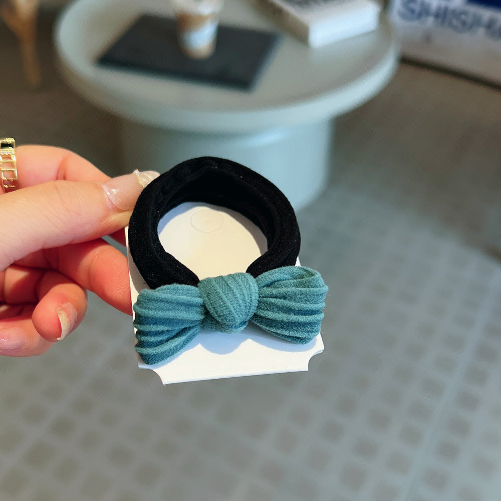 AD4130美拉德拼色蝴蝶結髮圈2023.12.05