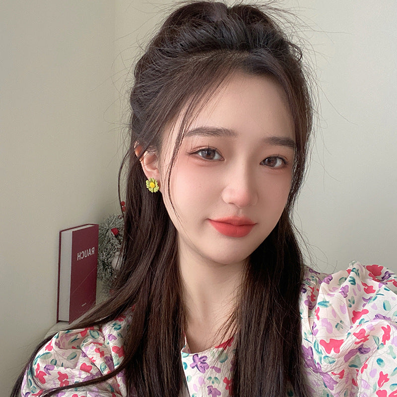 BJ2536甜美小清新雛菊花朵S925銀針耳釘2025.07.22