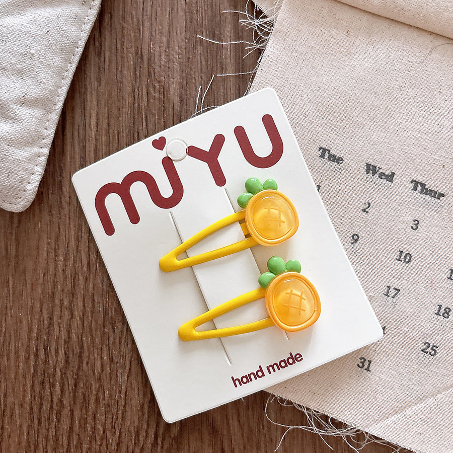 CM0103早春可愛透明卡通水果兒童滴油bb髮夾2025.03.07