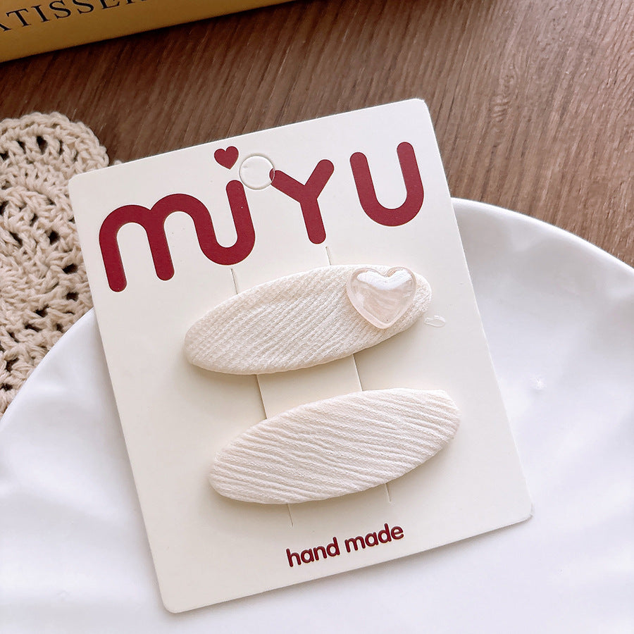 CM0224韓版甜美純色緞面百搭橢圓少女髮夾2025.03.07