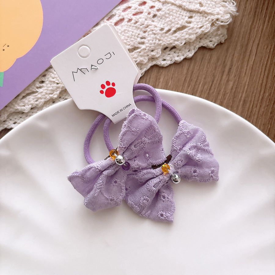 CM0307春款甜美百搭蕾絲女孩高彈力果色少女心兒童髮圈2025.03.07