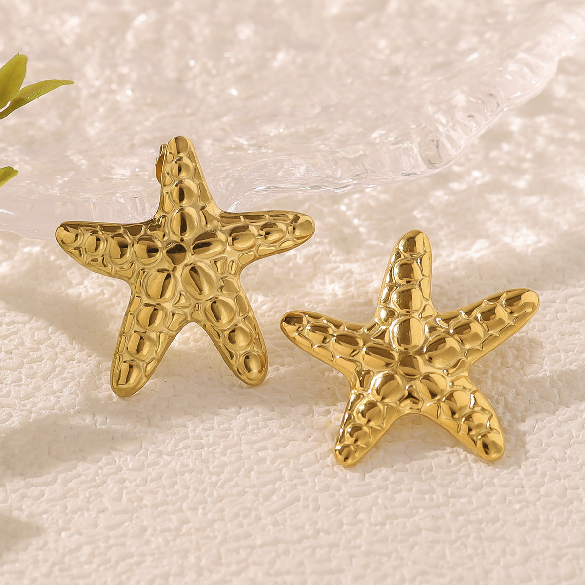 GJ0145INS風五角海芒星誇張不銹鋼個性耳環2024.06.21