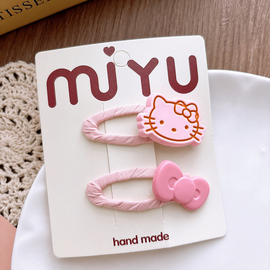 CM0223粉色系甜美卡通可愛kt猫兒童bb髮夾髮圈2025.03.07