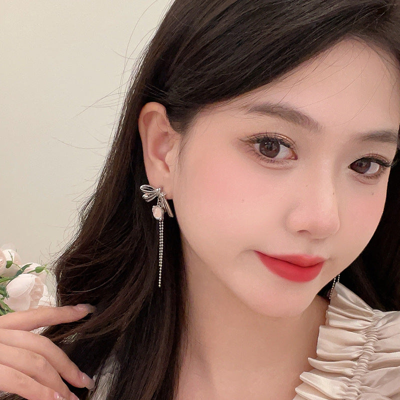 BA7615原創甜酷風蝴蝶結S925銀針耳釘2024.08.09