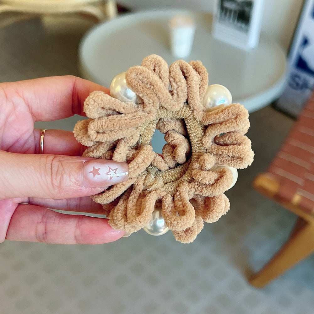 AN6807秋冬毛線珍珠髮圈2023.11.07