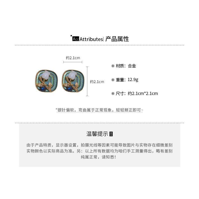 EK1299法式復古花朵銀針耳釘2024.07.16