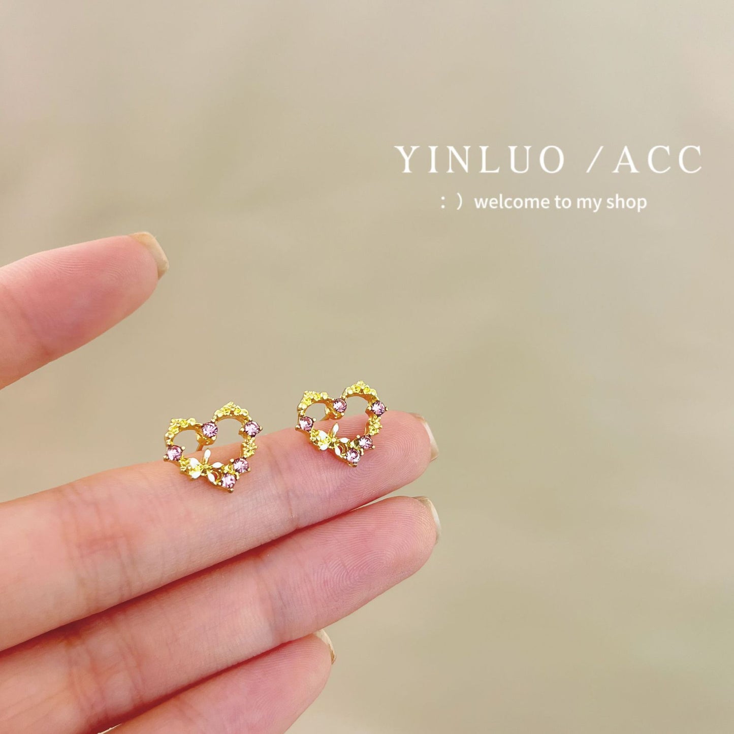 TB1231甜美愛心彩鑽花朵925銀針耳釘2024.05.14