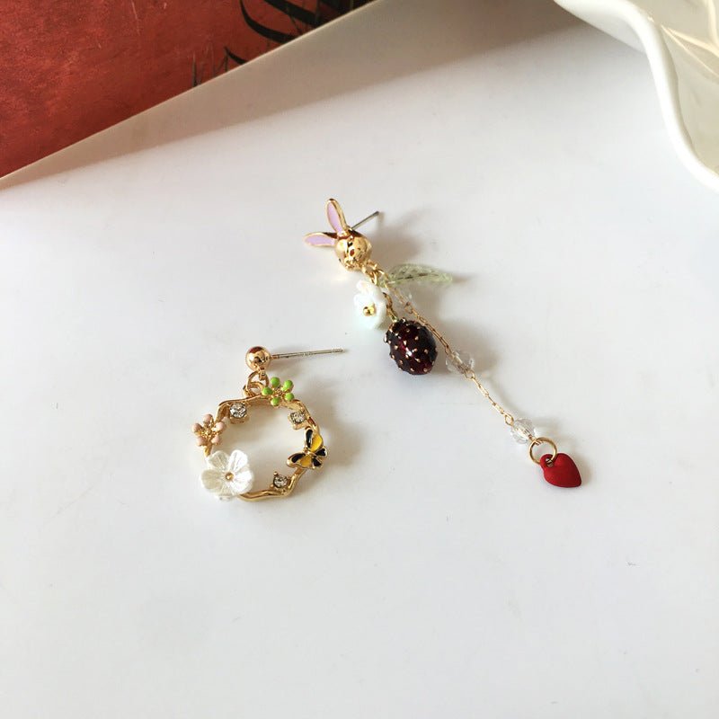 BM2743森系小兔子草莓花朵S925銀針耳釘2023.05.26