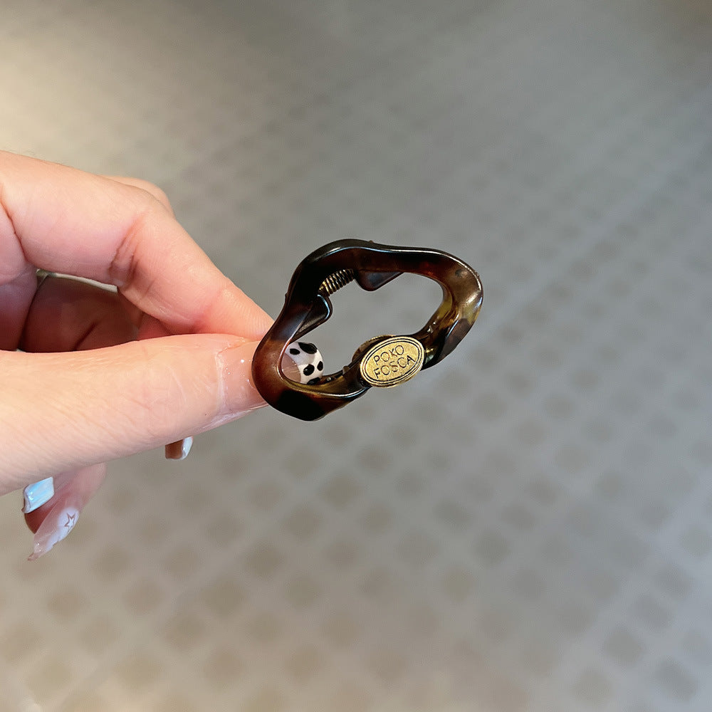 AD0649琥珀色字母醋酸小號抓夾2023.12.12