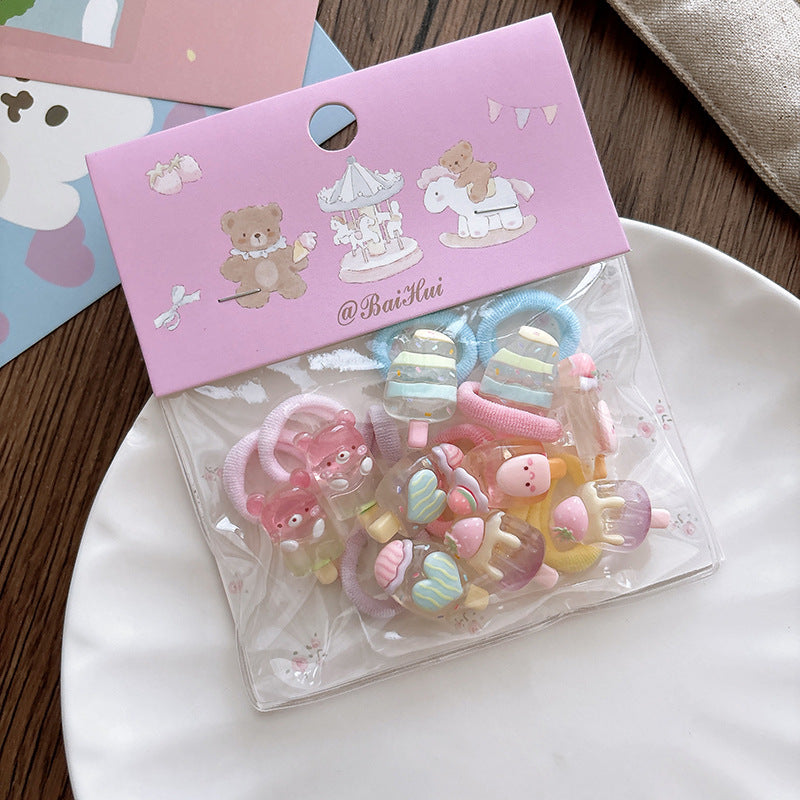 CA0827卡通可愛透明水果兒童小號不傷髮迷你髮圈2025.08.26