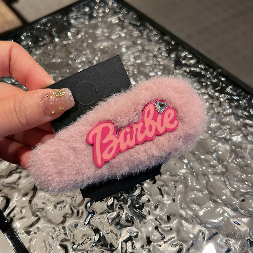 AD2062秋冬芭比風毛絨髮夾2023.12.29