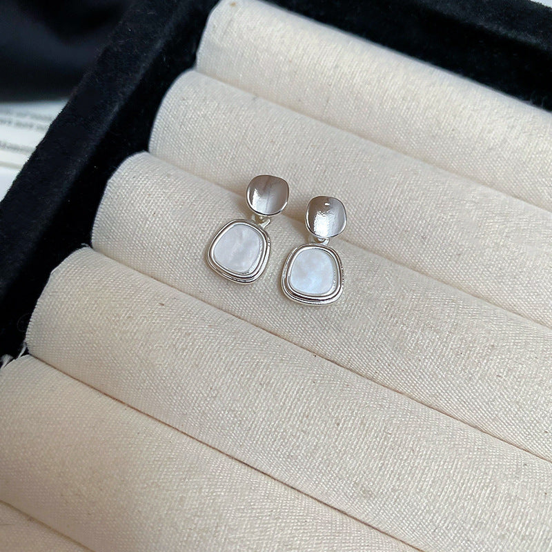 EM5400簡約百搭方形醋酸板銀針耳環2025.03.14