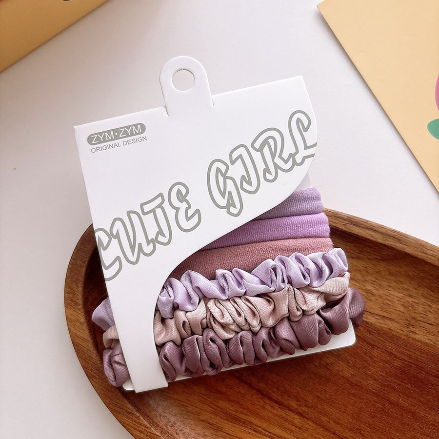 CM0302百搭糖果色甜美高彈力布藝腸圈6根2025.03.07