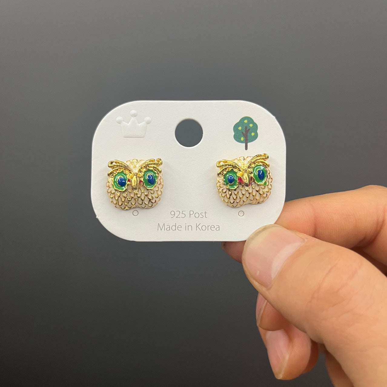 KP9059飾品配件-韓版皇冠小樹系列耳飾卡紙 高品質浮雕耳環展示卡