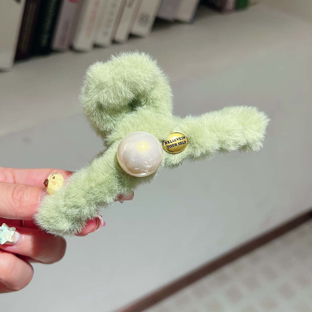 AO4105毛茸茸彩色珍珠中號髮抓夾2023.10.10