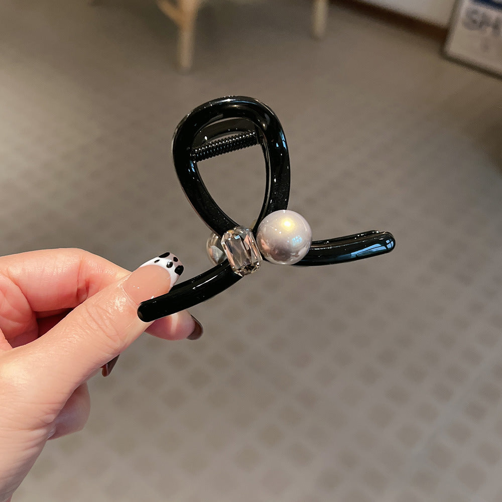 AD0434簡約珍珠閃鑽鯊魚夾2023.12.12