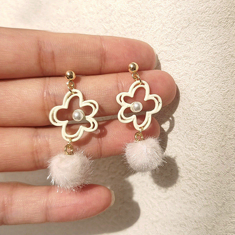 BO6089自主設計甜美花朵珍珠S925銀針耳釘2023.10.03