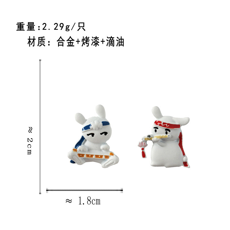 BJ3845自主設計個性小巧卡通小兔子S925銀針耳釘2025.07.22