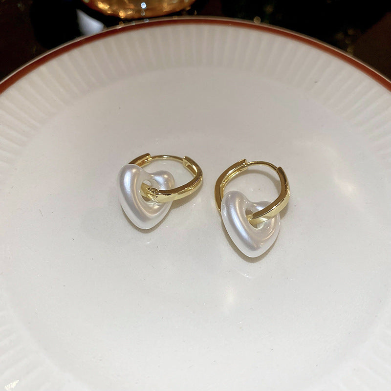 EA1970韓系珍珠愛心吊墜耳扣2024.08.30