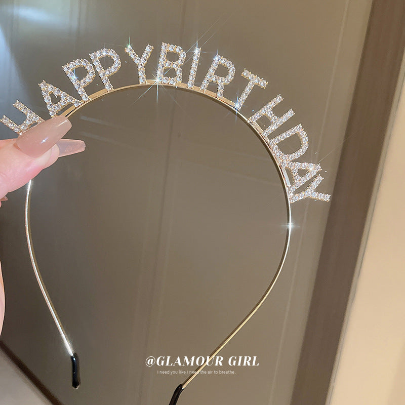 HJ1488生日快樂HappyBirthday鑲鑽字母髮箍2023.01.20