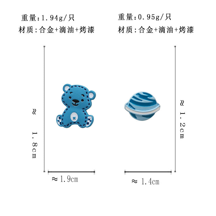 BJ4040自主設計動物宇宙合集S925銀針耳釘2025.07.22