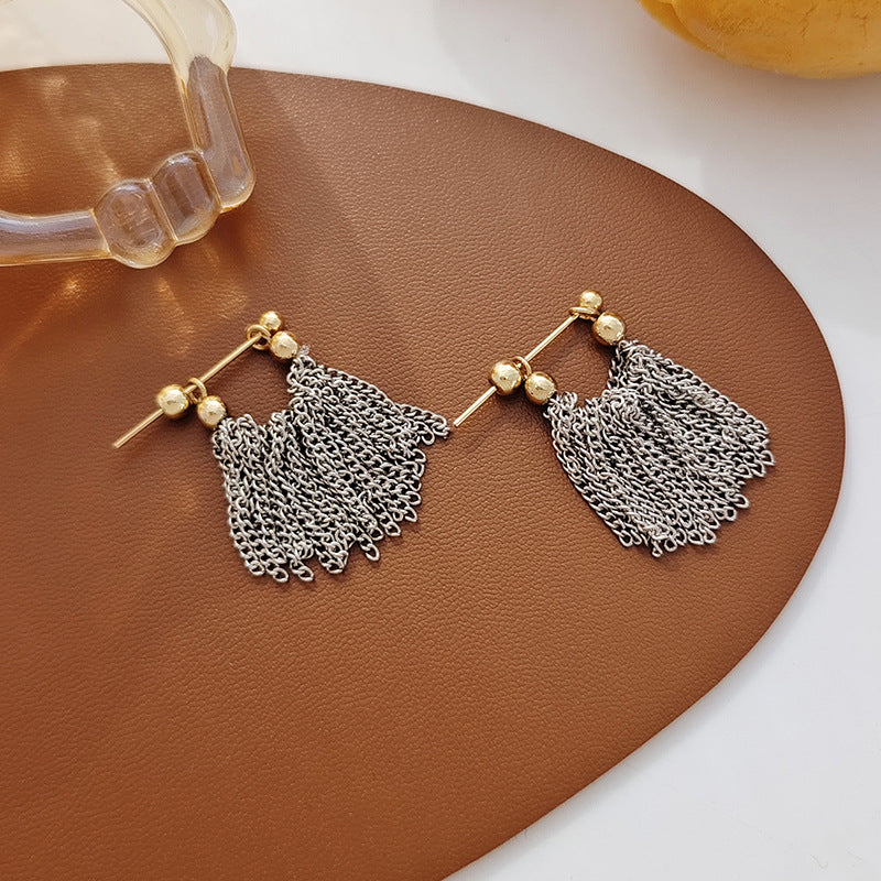 BA7340歐美金屬感鏈條流蘇耳環2024.04.09