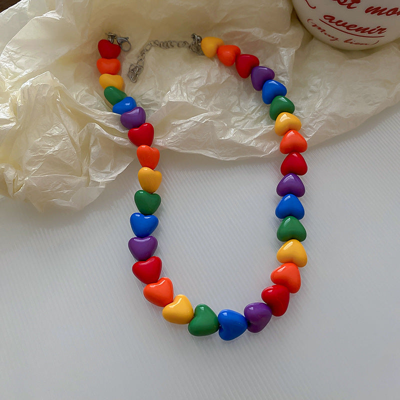 EN2040糖果色亞克力愛心個性項鍊2024.05.21
