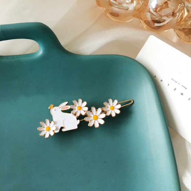 YA1355清新可愛小雛菊髮夾趣味小白兔髮夾2023.04.18