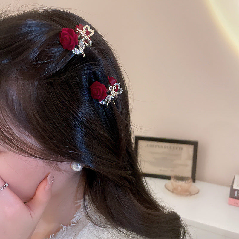 HJ3464秋冬新款玫瑰花朵小號髮夾2023.01.27