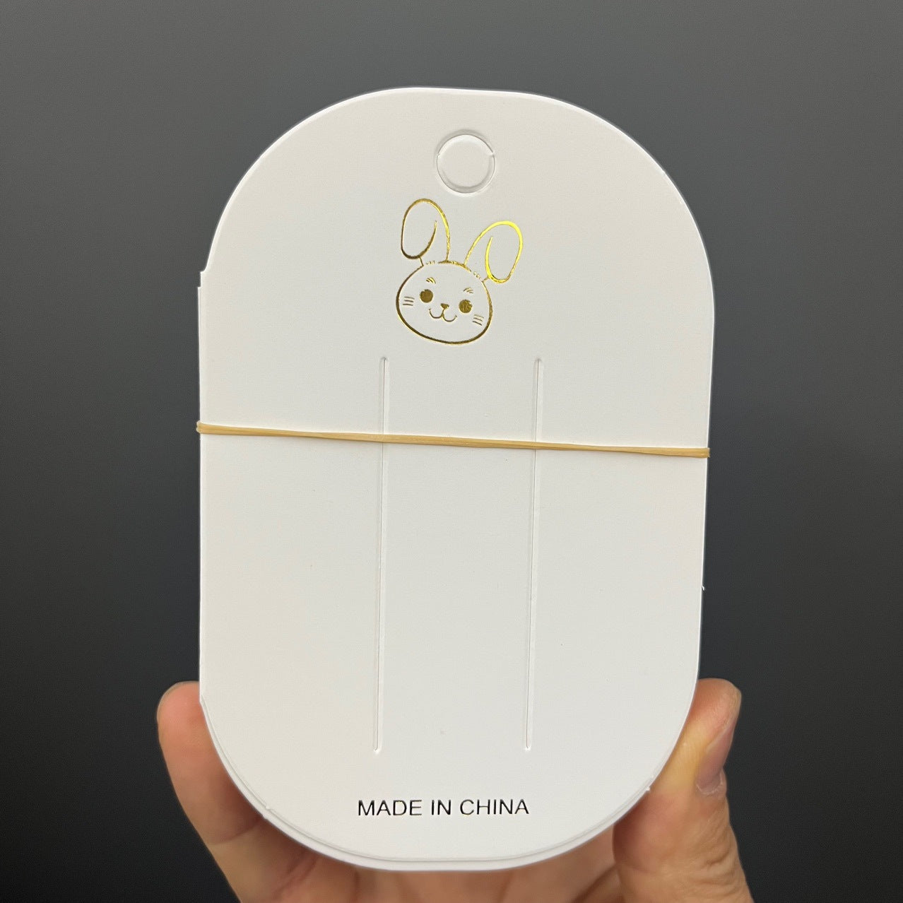 KP8161髮飾配件-大金兔髮夾卡紙 燙金兔子髮夾展示卡