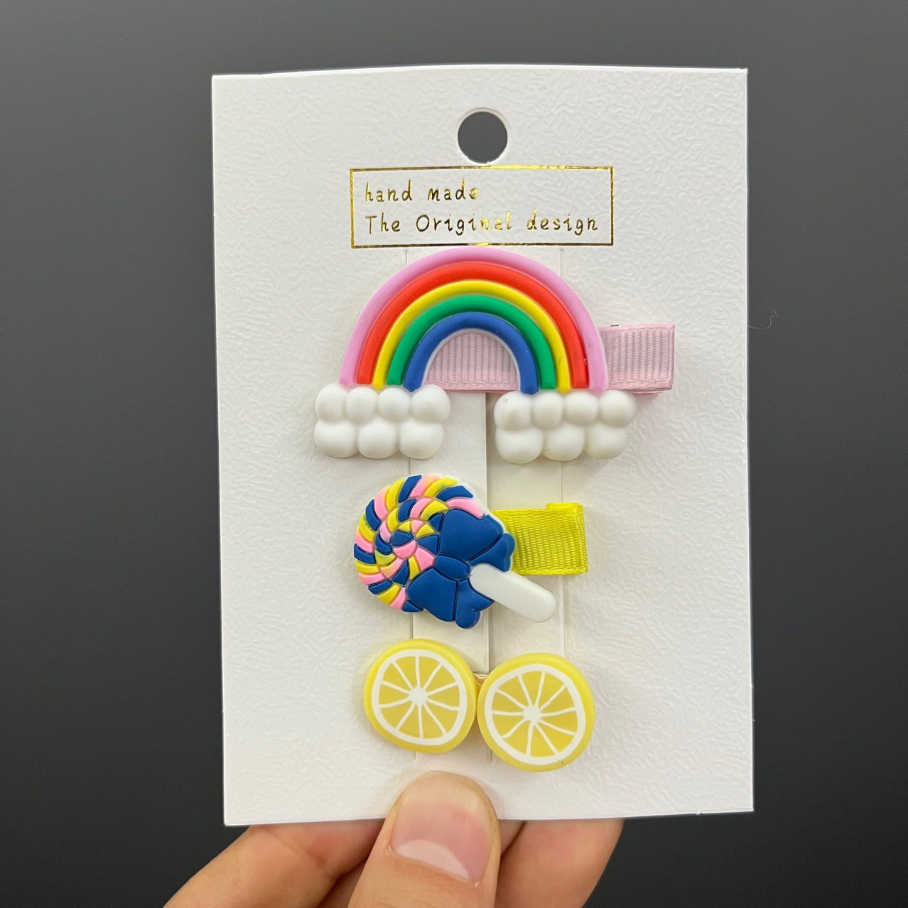 KP7609髮飾配件-大號燙金髮夾卡紙 磨砂質感仿皮紋展示卡