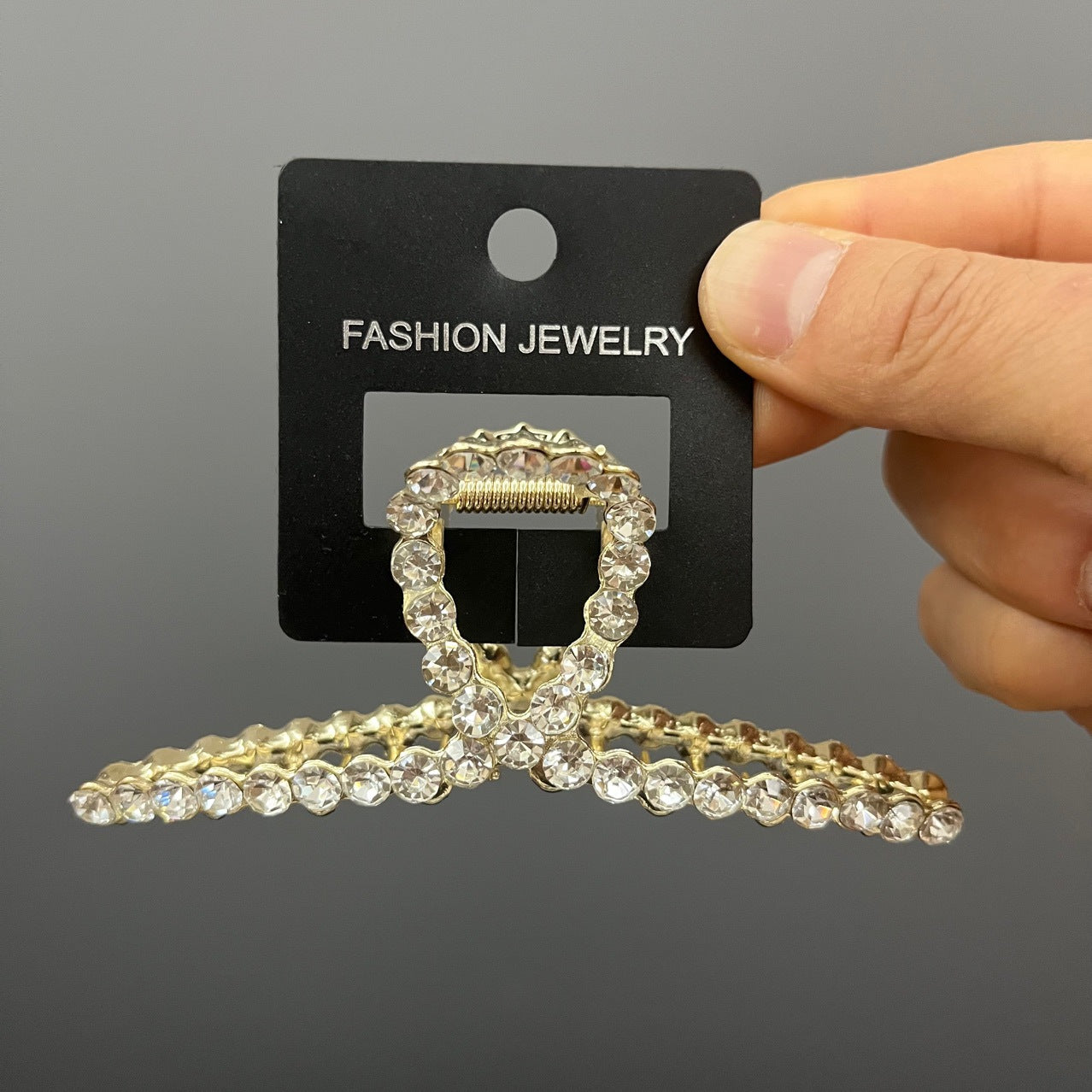 KP8786髮飾配件-燙銀塑膠包裝卡紙 大小鯊魚夾展示卡