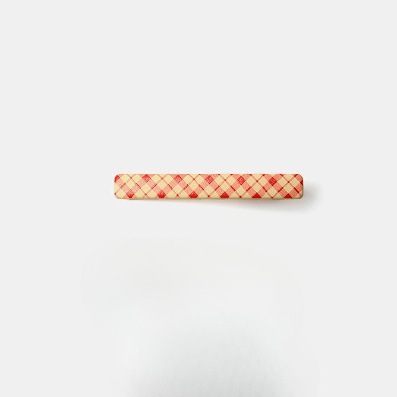 GJ2008甜美優雅日系少女心紅色格子波點側邊髮夾2024.06.04
