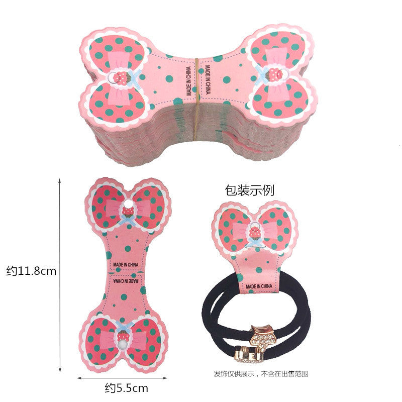KP0942髮飾配件-韓版圓點蝴蝶結包裝卡紙