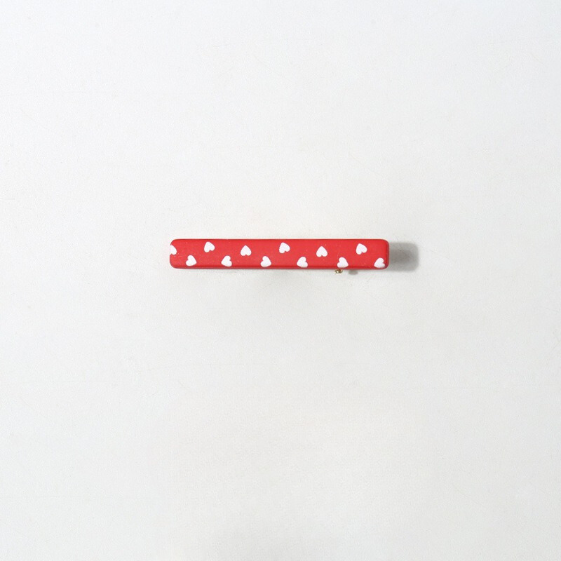 GJ2008甜美優雅日系少女心紅色格子波點側邊髮夾2024.06.04