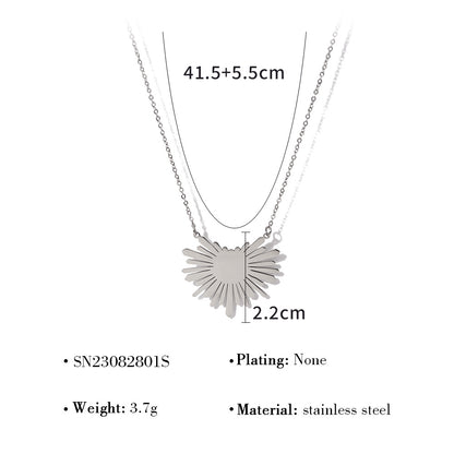 GJ0403歐美簡約風太陽花系列18K金鈦鋼項鍊2024.06.21