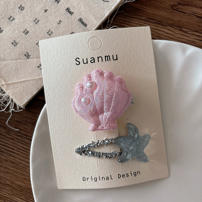 CJ0728韓系海洋公主清爽海星貝殼兒童夾髮2025.07.25