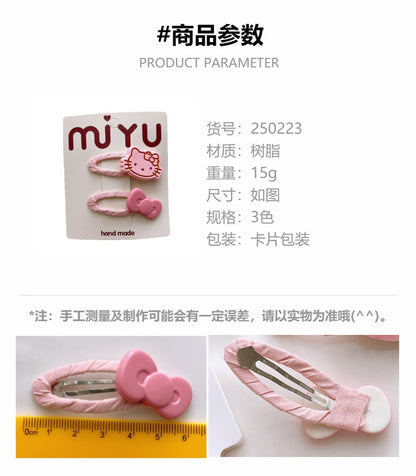 CM0223粉色系甜美卡通可愛kt猫兒童bb髮夾髮圈2025.03.07