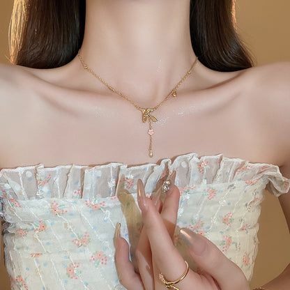 EN2015燕子滴油花朵氣質項鍊套裝2024.05.21