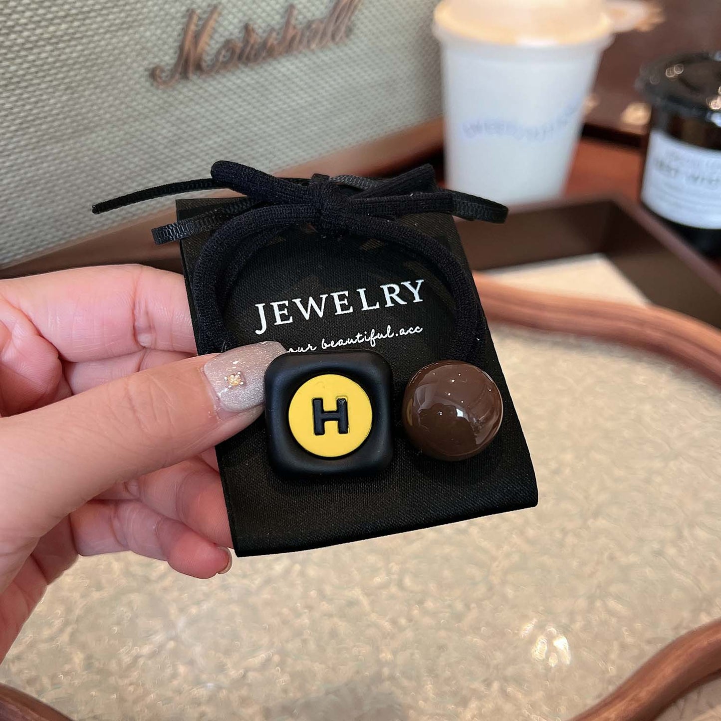 ✨清倉特賣✨AD6017磨砂字母金屬質感ins髮圈2024.12.13