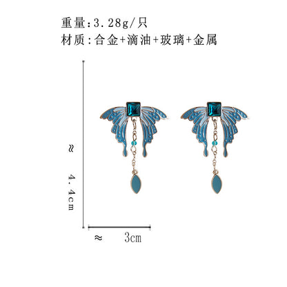 BJ6332原創設計鏈條蝴蝶造型S925銀針耳釘2023.06.09