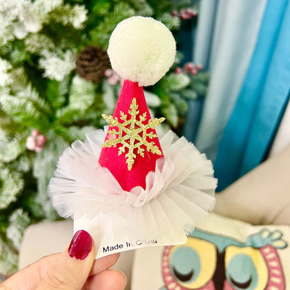 FO0610可愛麋鹿雪花聖誕小帽子髮夾2023.10.24
