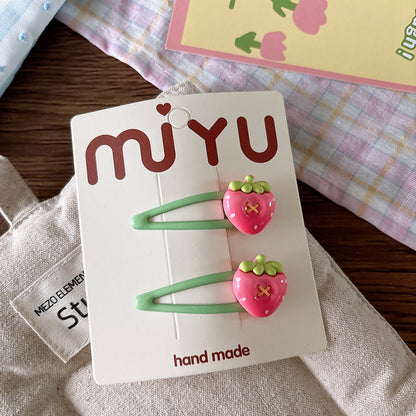 CJ0621可愛卡通兒童滴油彩色水果百搭女童髮夾2025.07.18